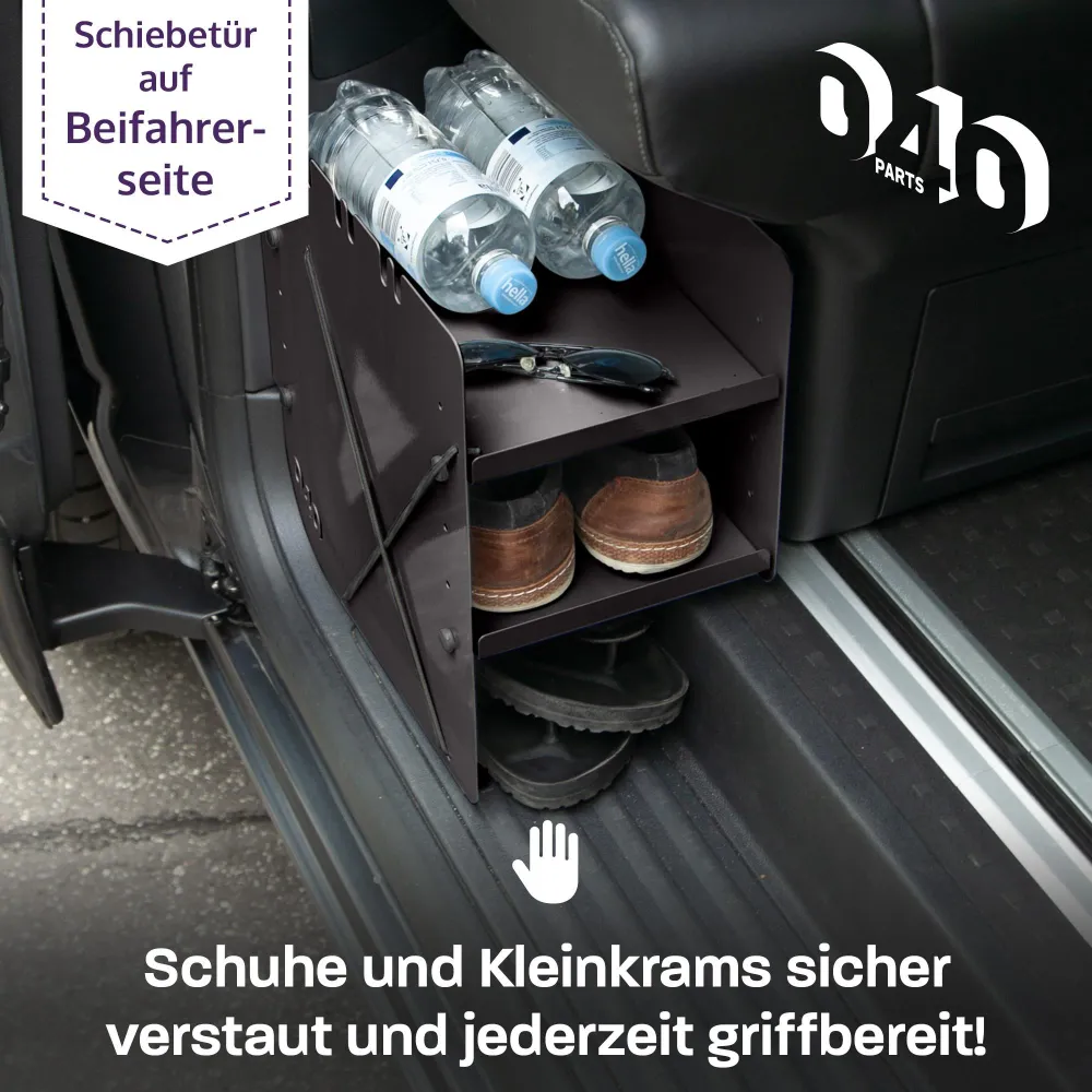 040 Parts Botník ČERNÝ STRANU SPOLUJEDCE Příslušenství vhodné pro VW T7 California Multivan Organizér na boty Pytlík na boty