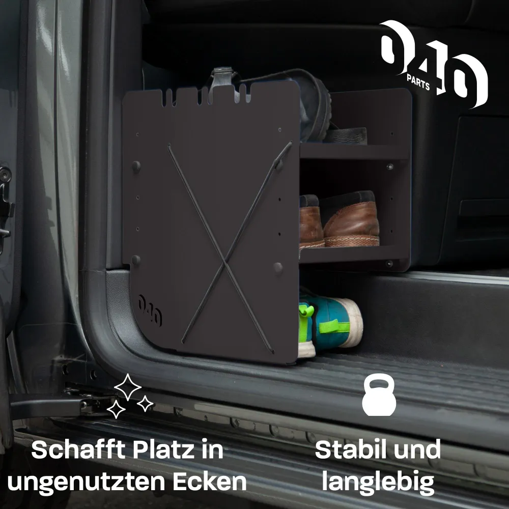 040 Parts Botník ČERNÝ STRANU SPOLUJEDCE Příslušenství vhodné pro VW T7 California Multivan Organizér na boty Pytlík na boty