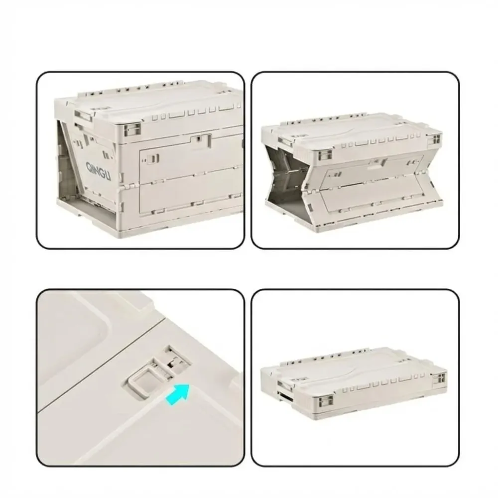 040Parts Skládací box 30L skládací šedá skládací přepravní box s klopným víkem organizér kufru skládací box skladovací box