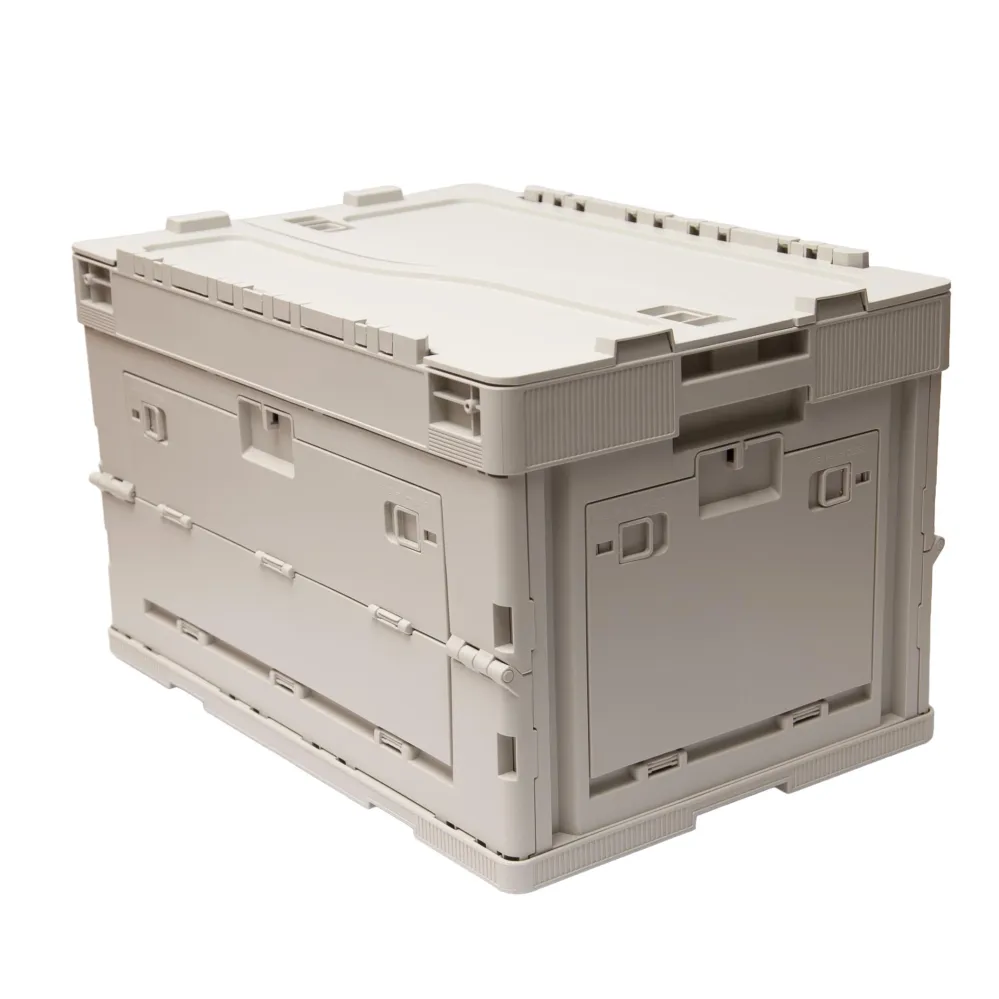 040Parts Skládací box 65L skládací šedá skládací přepravní box s překlopným víkem organizér do kufru skladovací box skládací