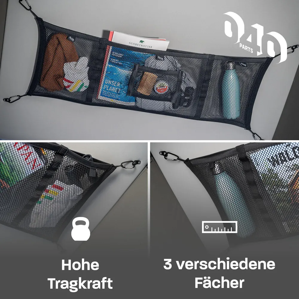 040Parts Síťovina Kombinovaná síť pro úschovu na střešní stan do interiéru kompatibilní s VW T5 T6 T6.1 T7 California