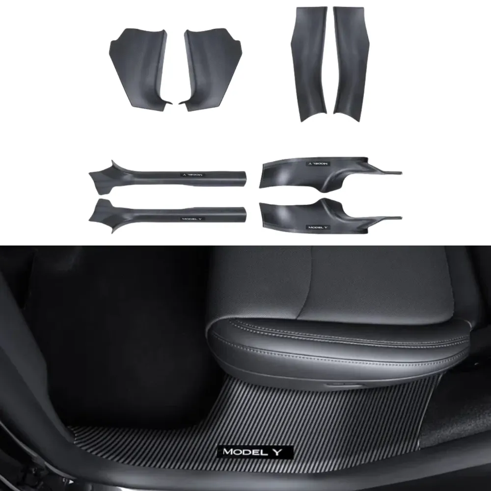 ABS Cuply Coverage Door Pain Pain Presitors Úplná ochrana pro 2025+ Model Y Juniper (textura z uhlíkových vláken)