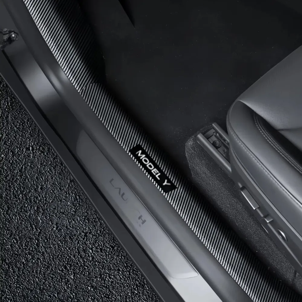 ABS Cuply Coverage Door Pain Pain Presitors Úplná ochrana pro 2025+ Model Y Juniper (textura z uhlíkových vláken)