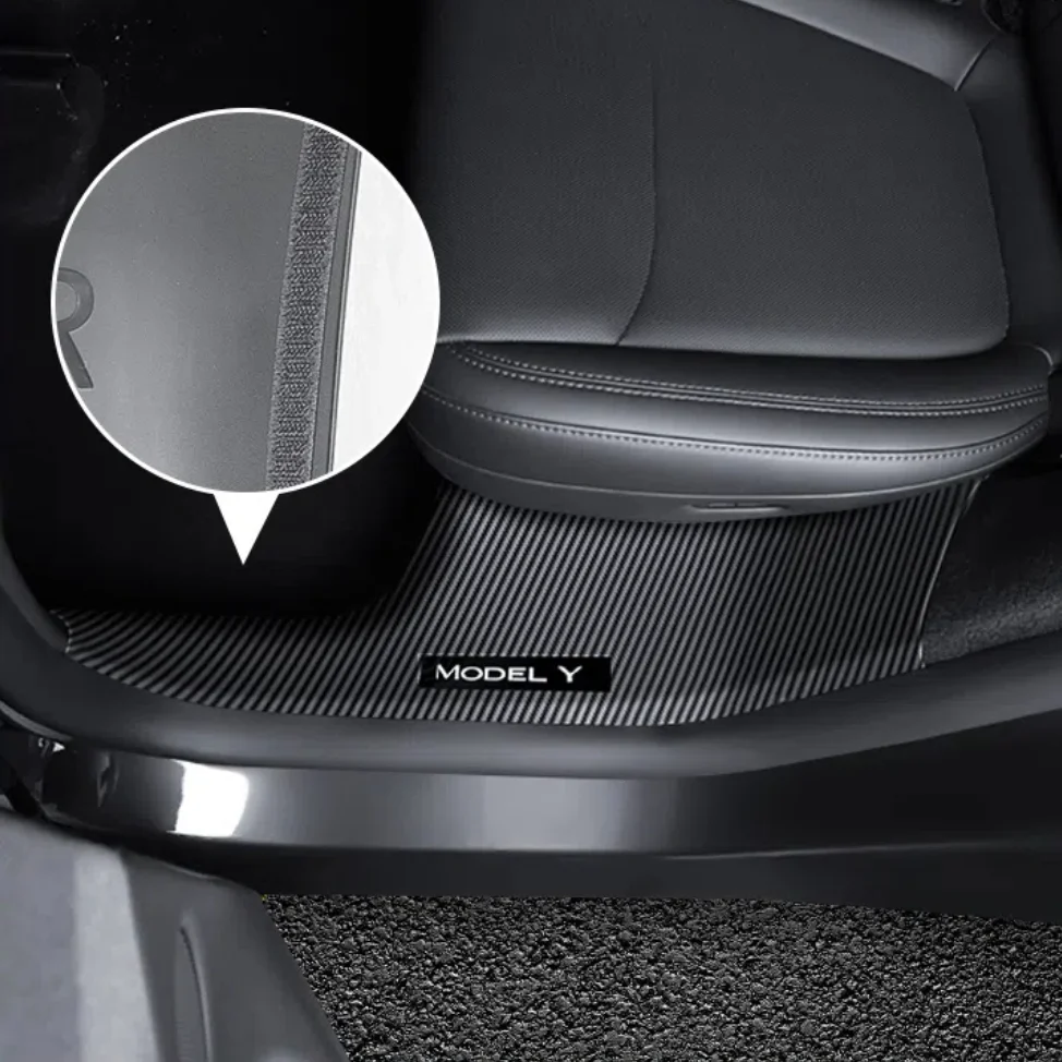 ABS Cuply Coverage Door Pain Pain Presitors Úplná ochrana pro 2025+ Model Y Juniper (textura z uhlíkových vláken)