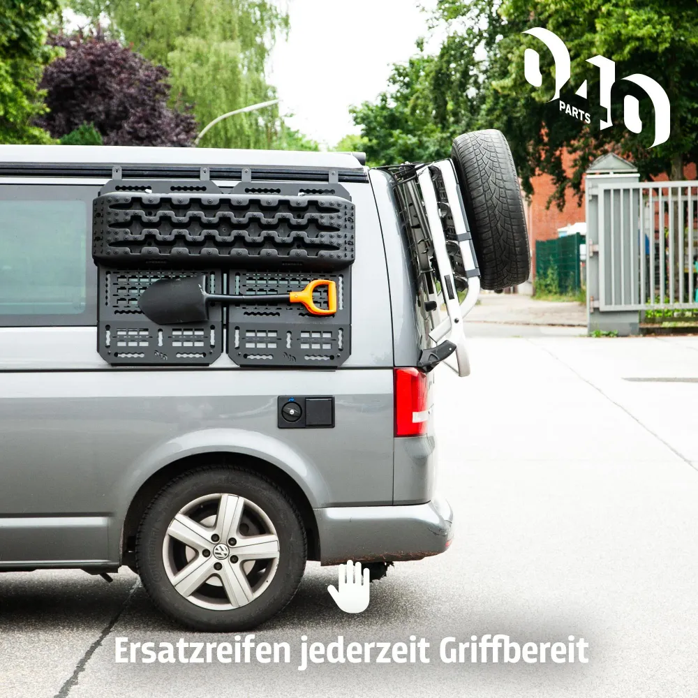 B-Ware: 040 parts Držák náhradního kola pro VW T5, T6 T6.1 Náhradní pneumatika kompatibilní s mnoha dalšími ráfky Držák ná...