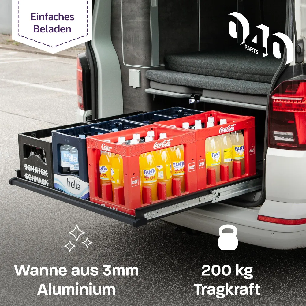 B-Ware: 040 parts Jednoruční výsuv háku 800mm pro T5 T6 T6.1 California (Comfortline Coast Ocean) Zadní box Zavazadlový vý...