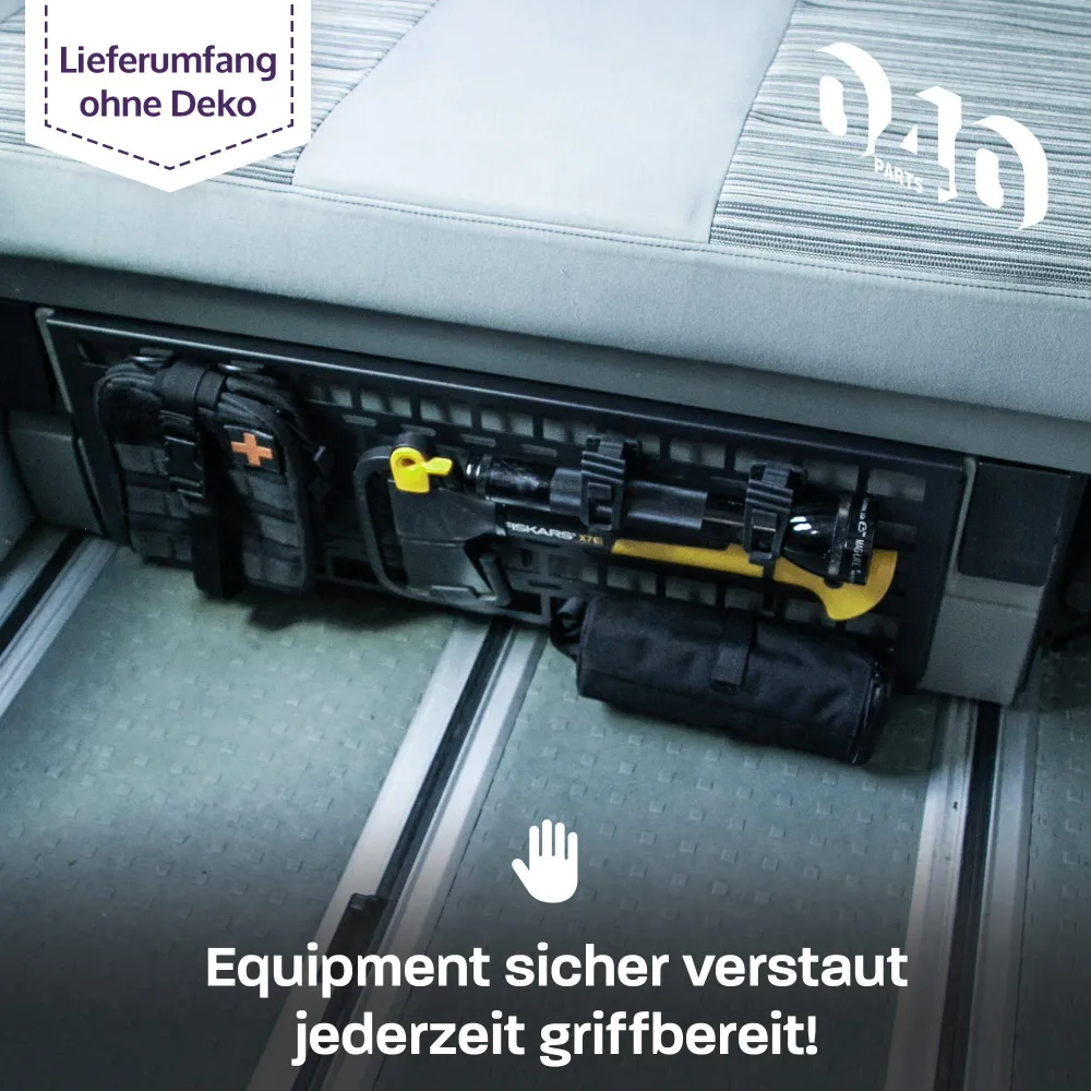 B-Ware: 040 parts Molle Board pro 2místnou lavici Šuplík tvůj pomocník na pořádek Držák vybavení tool board pro VW T5, T6...
