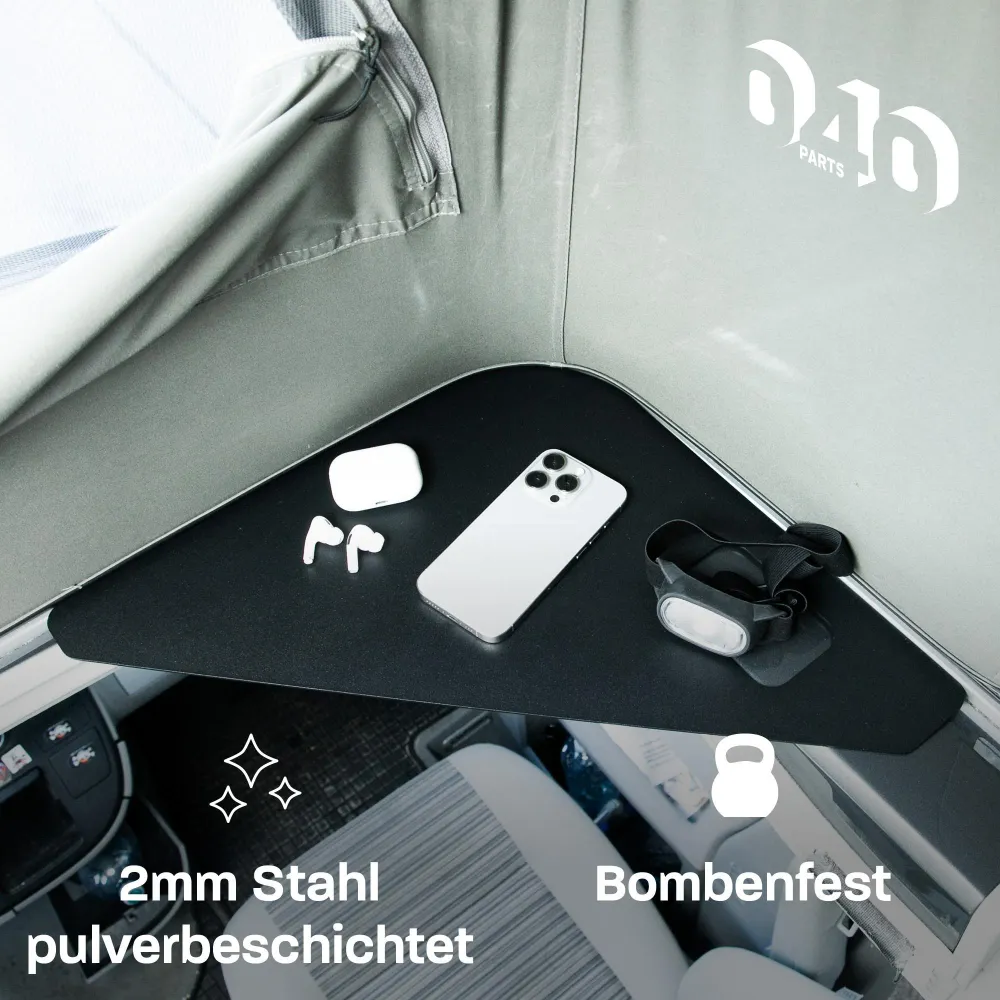 B-Ware: 040 parts Policová plocha černá pro střešní stan tvého VW T5 T6 T6.1 T7 California - Regálový věšák Přihrádka Více...