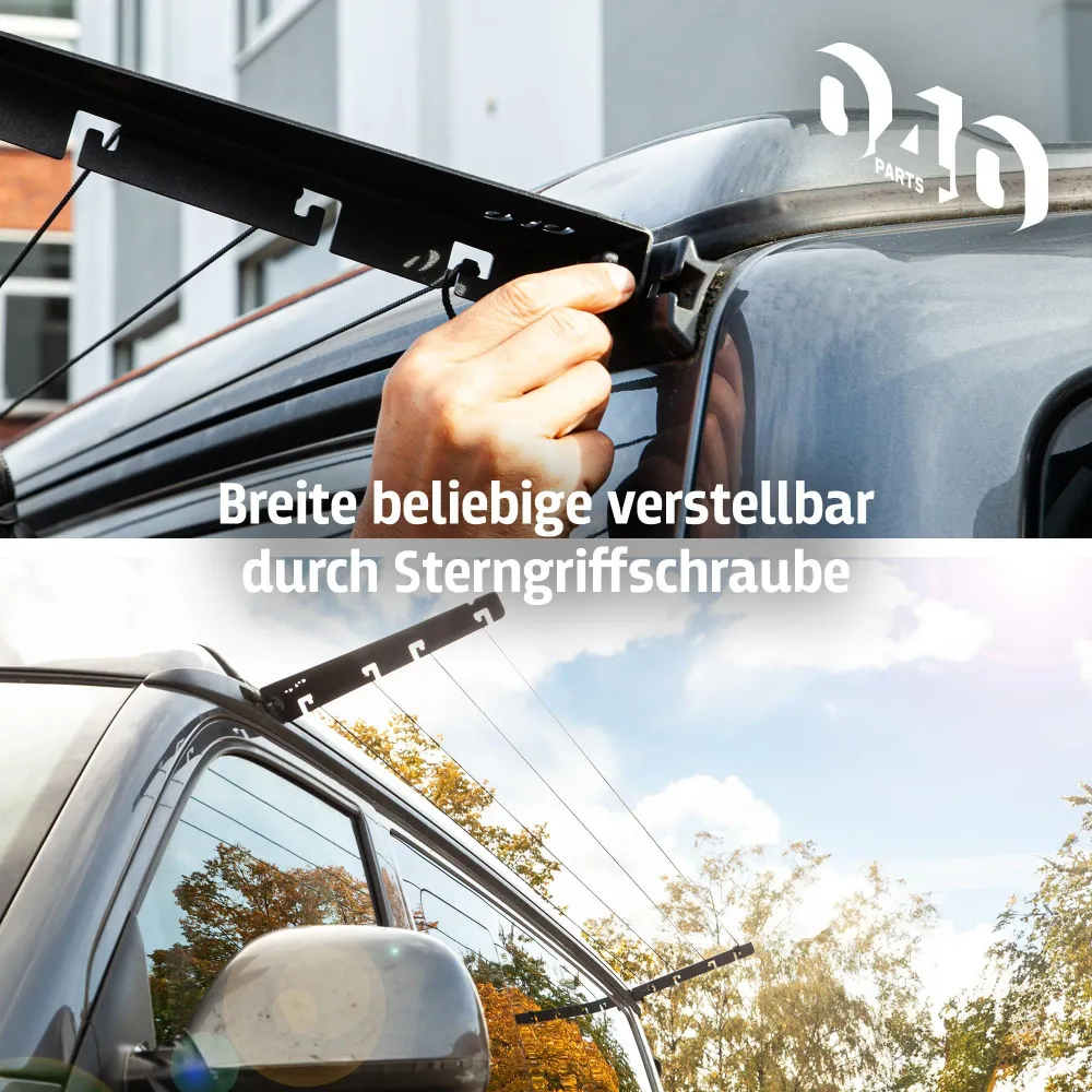 B-Ware: 040 parts Šňůra na prádlo pro VW T5, T6, T6.1 Opel Crosscamp Suš si své prádlo přímo u karavanu!