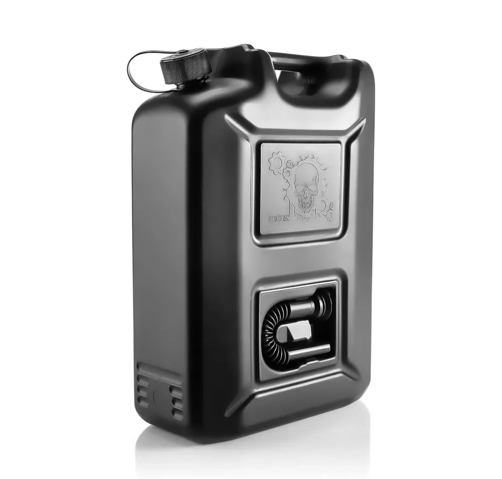 B-Ware: 040parts Benzinkanister 20L Schwarz im Totenkopf Design Kraftstoffkanister für Benzin Diesel und AdBlue Made Germany