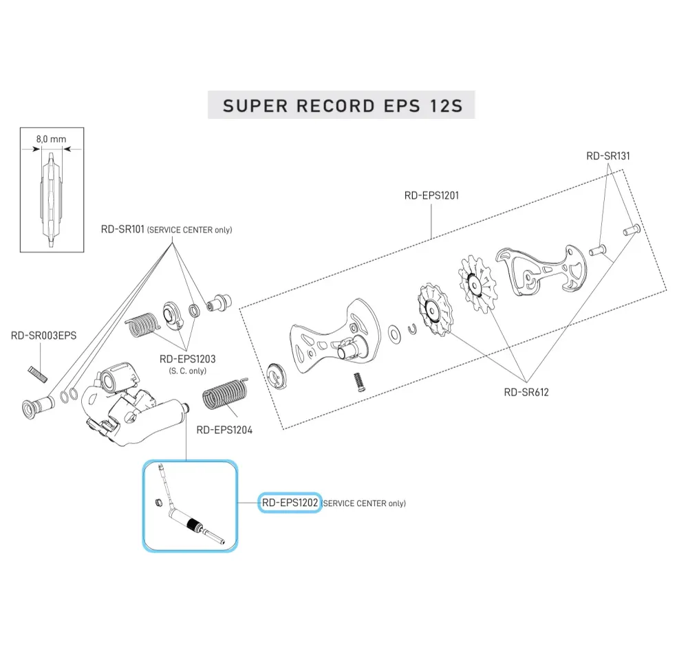 CAMPAGNOLO SUPER RECORD EPS 12V motor zadního přehazovače