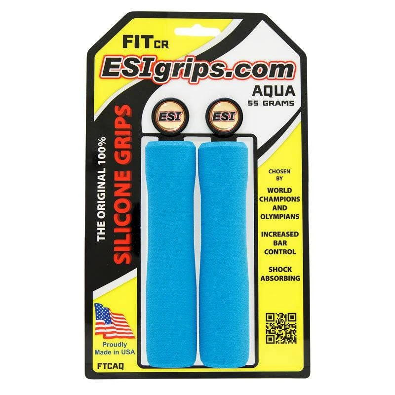 Gripy ESI FIT CR (CHUNKY/RACER'S EDGE COMBO) 130 mm Světle modré