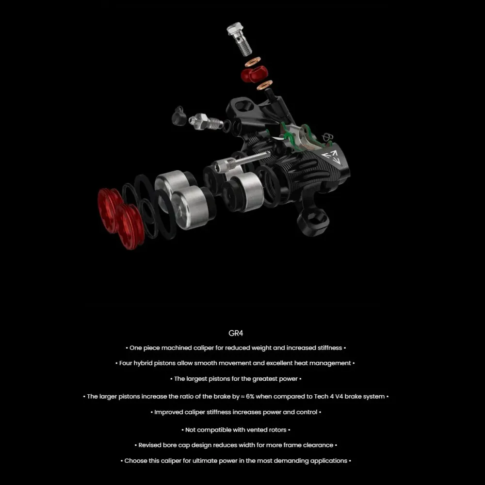 HOPE TECH 4 EVO GR4 Zadní brzda stříbrná/modrá