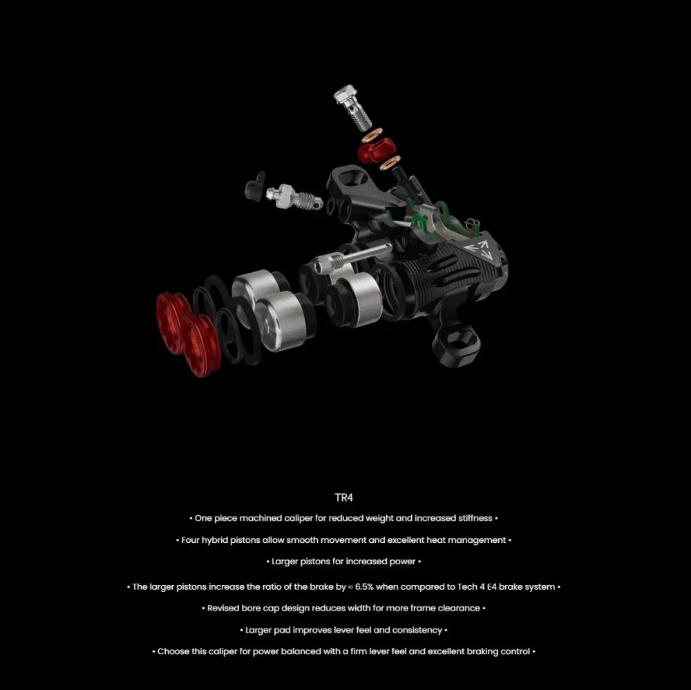 HOPE TECH 4 EVO TR4 Zadní brzda černá/modrá