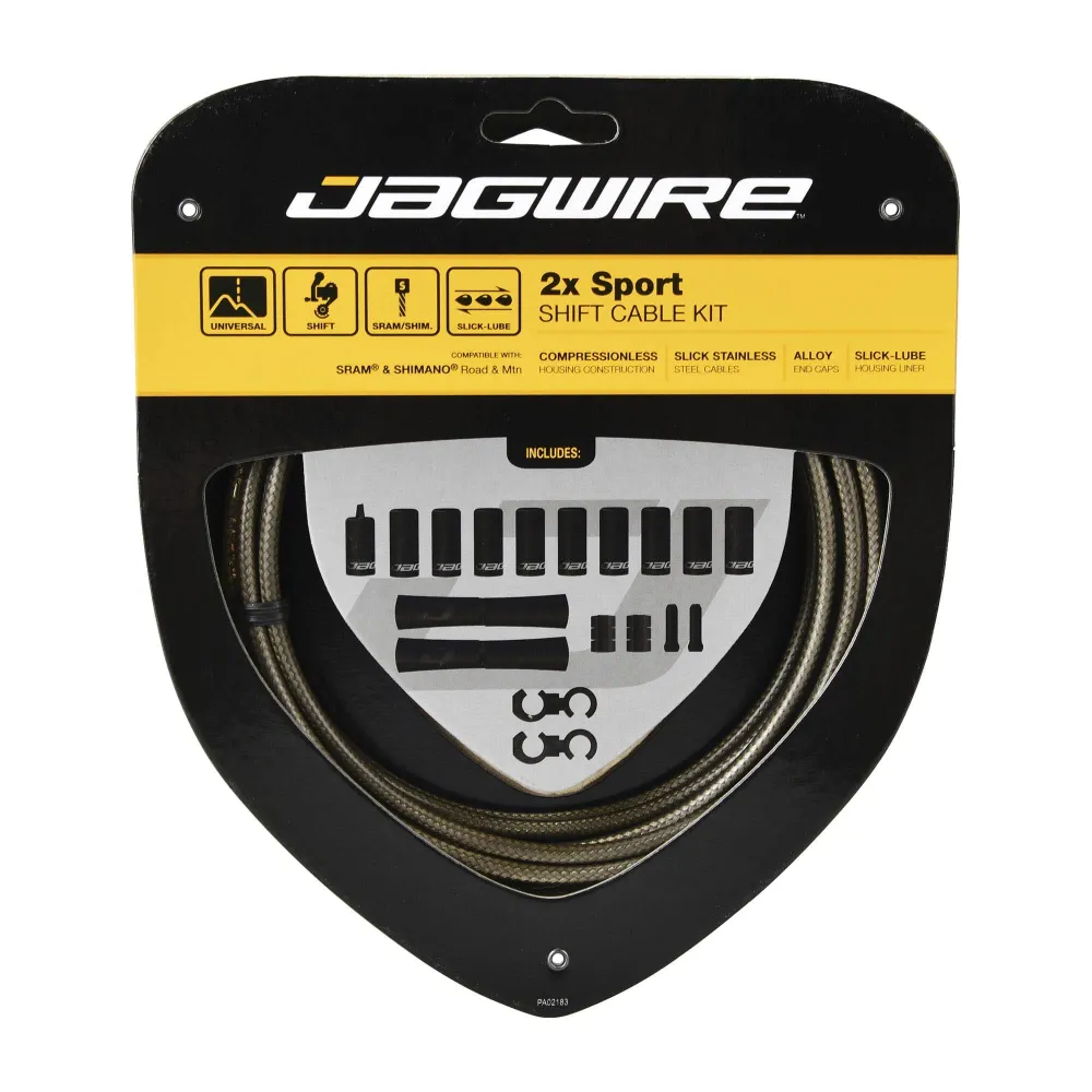 JAGWIRE SPORT SHIFT 2X Carbon Sada kabelů hadic přehazovačky