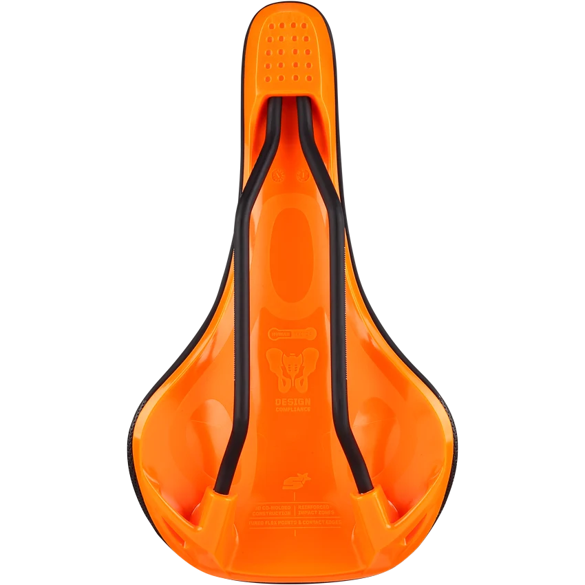 Kožené sedlo SPANK SPIKE 160 CrMo Rails Orange