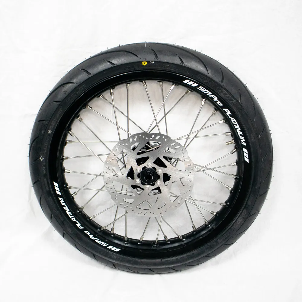 Kompletní 17palcová kola SM Pro s pneumatikami DUNLOP Supermoto pro Light Bee E Ride Pro SS