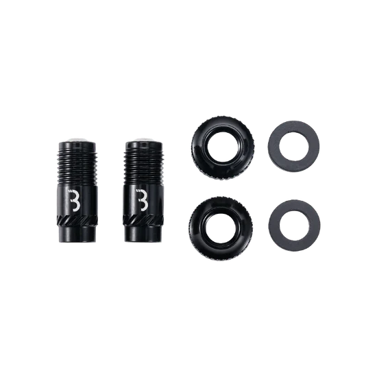 Koncovky ventilů BBB CORE CAP černé (x2)
