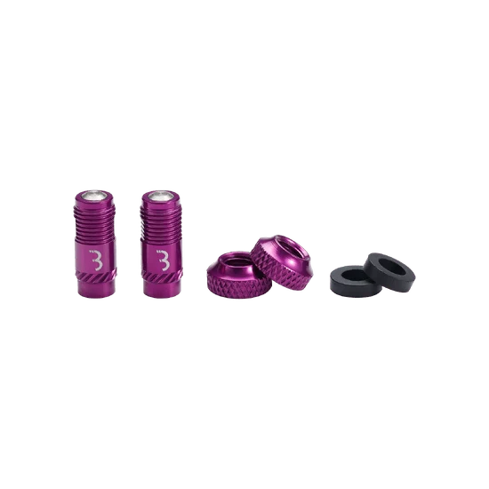 Koncovky ventilů BBB CORE CAP Purple (x2)