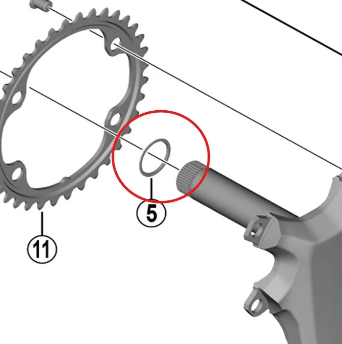 Kroužek pro klikovou sadu SHIMANO FC-R9200/8100