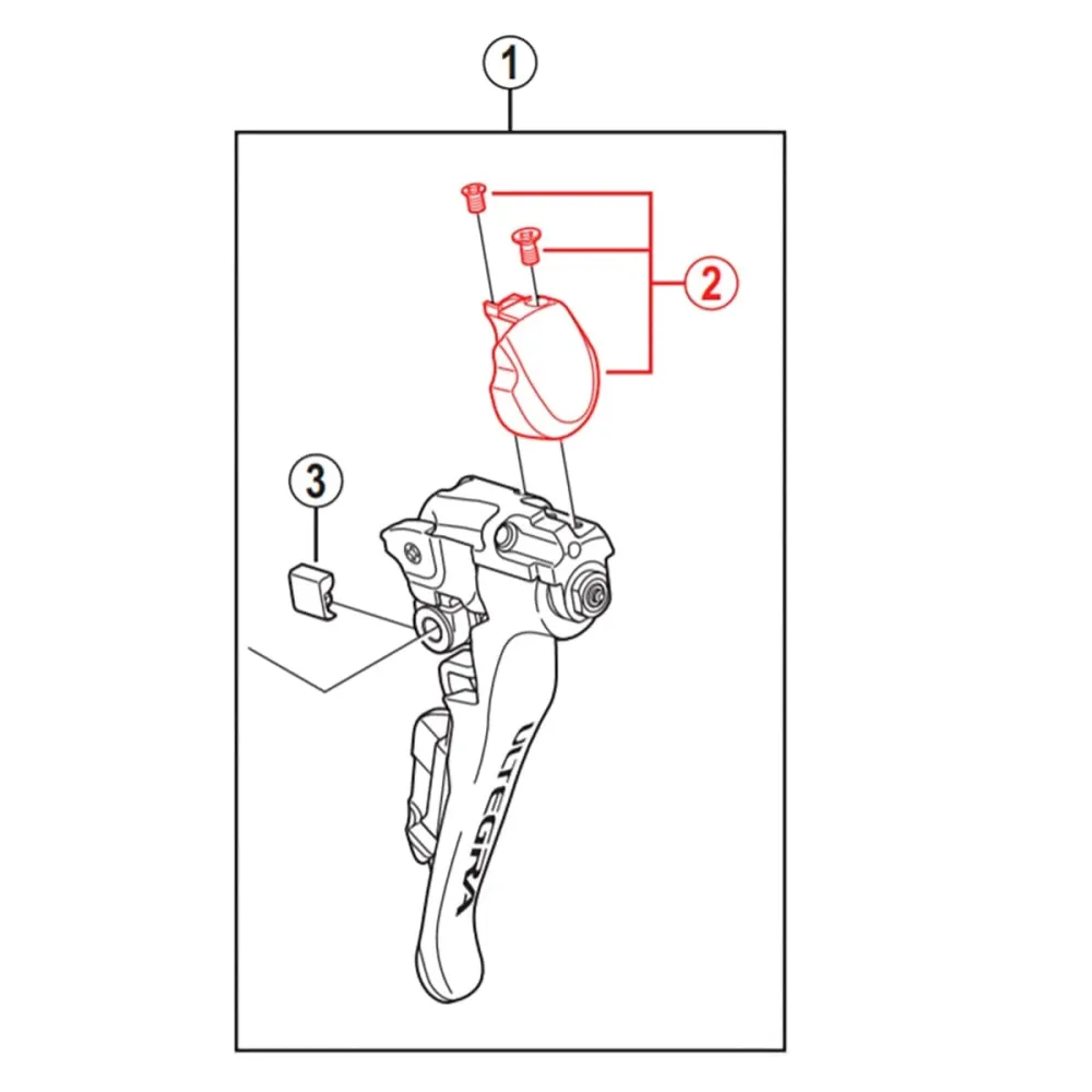 Levý přední kryt se šrouby pro páku SHIMANO ULTEGRA ST-6800 #Y00F98020