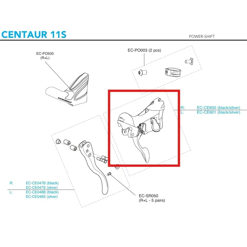 Levé tělo řadicí páky CAMPAGNOLO CENTAUR 11V 2018 Ráfkové brzdy