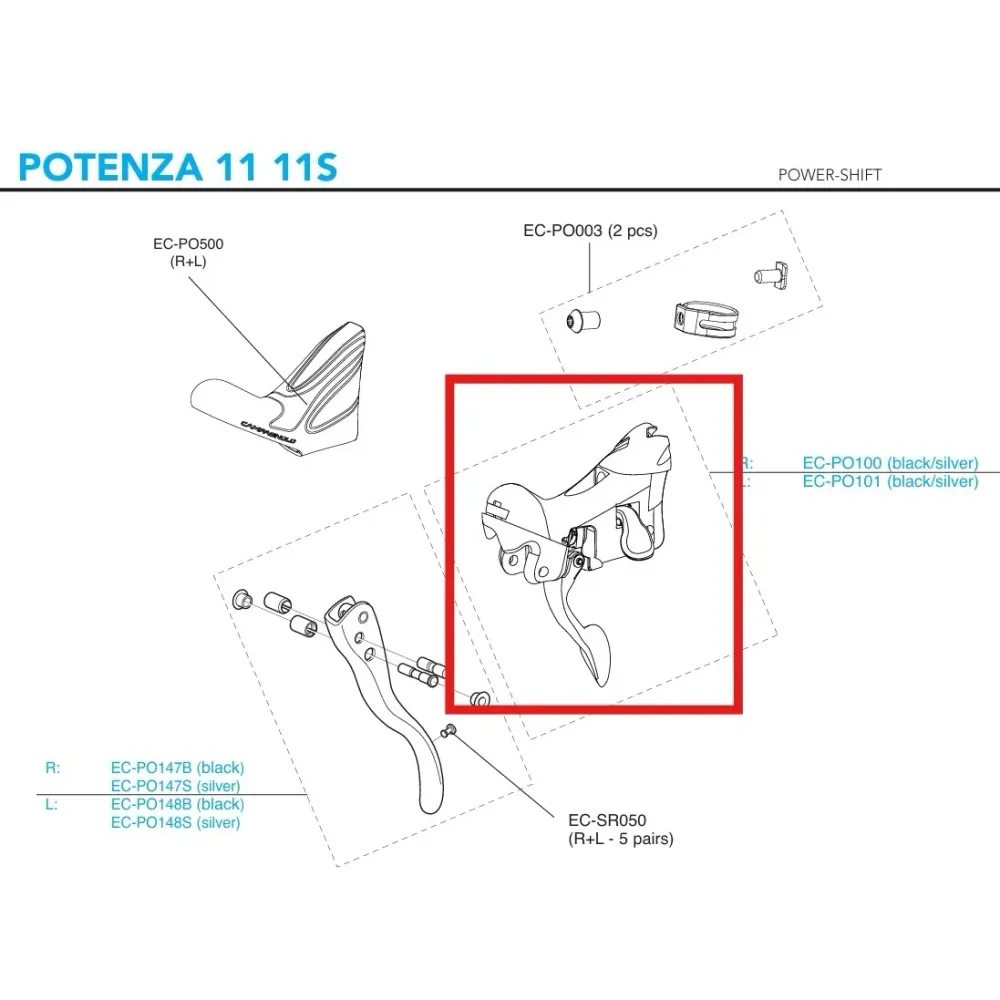 Levé tělo řadicí páky CAMPAGNOLO POTENZA 11V 2018 Brzda na ráfek