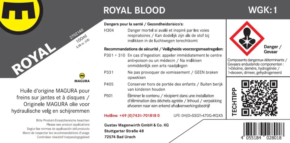 MAGURA ROYAL BLOOD Minerální brzdová kapalina (250 ml)