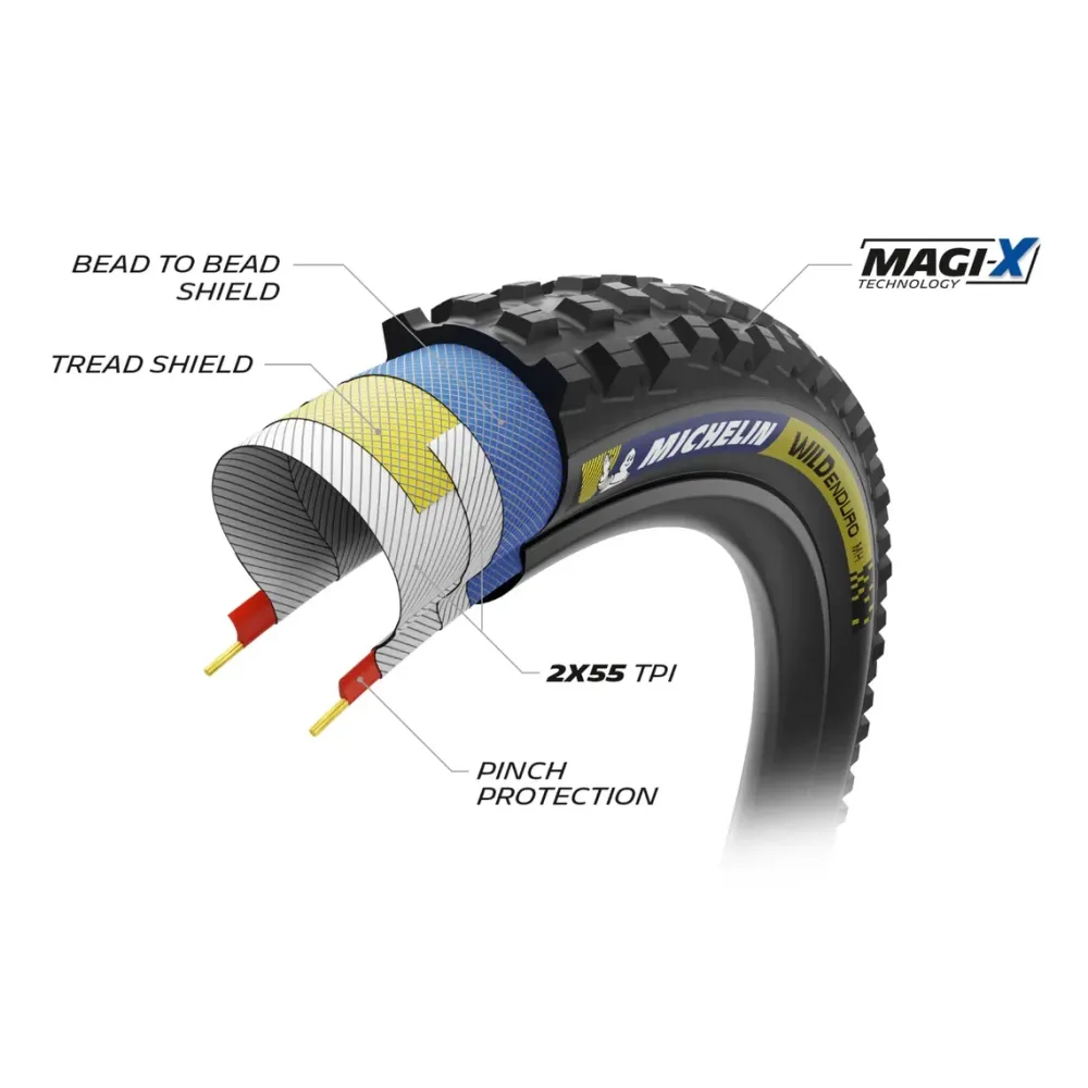 MICHELIN WILD ENDURO MS Racing Line Dark 27.5x2.40 Měkká pneumatika připravená na bezdušový provoz