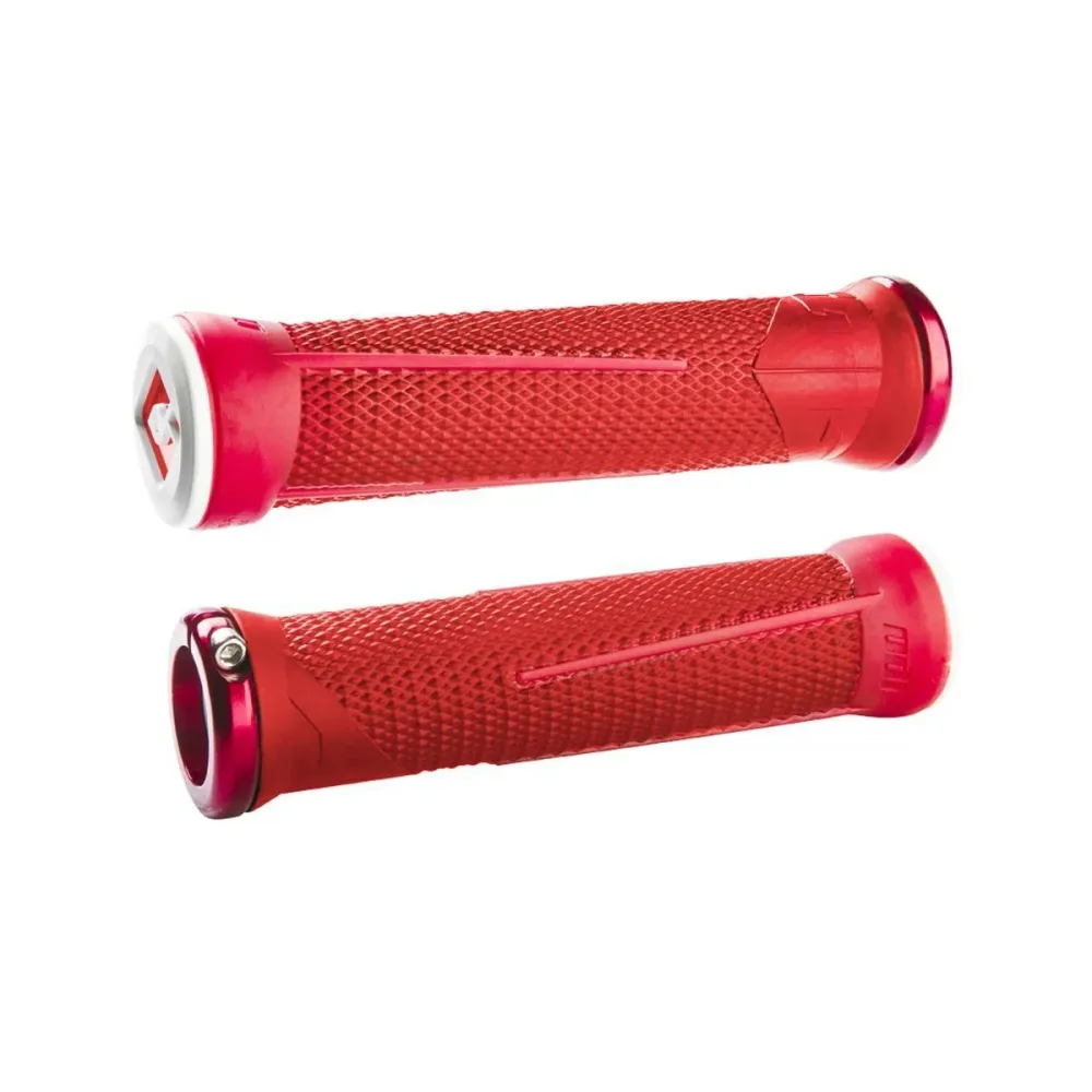 ODI AARON GWIN Lock-On Gripy 135 mm červené