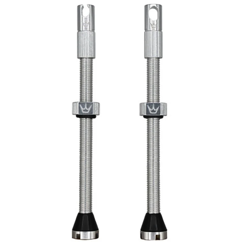 PEATY'S x Chris King MK2 Presta 80 mm bezdušové ventilky (x2) Stříbrná
