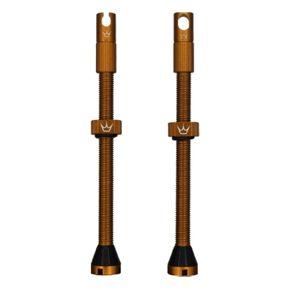 PEATY'S x Chris King MK2 Presta 80 mm bezdušové ventilky (x2) Bronzové