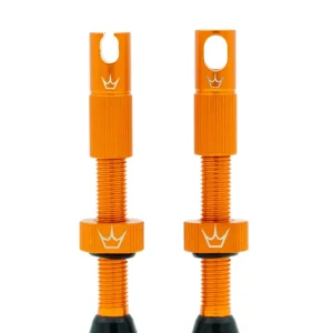 PEATY'S x Chris King MK2 Presta 42 mm bezdušové ventilky (x2) Orange