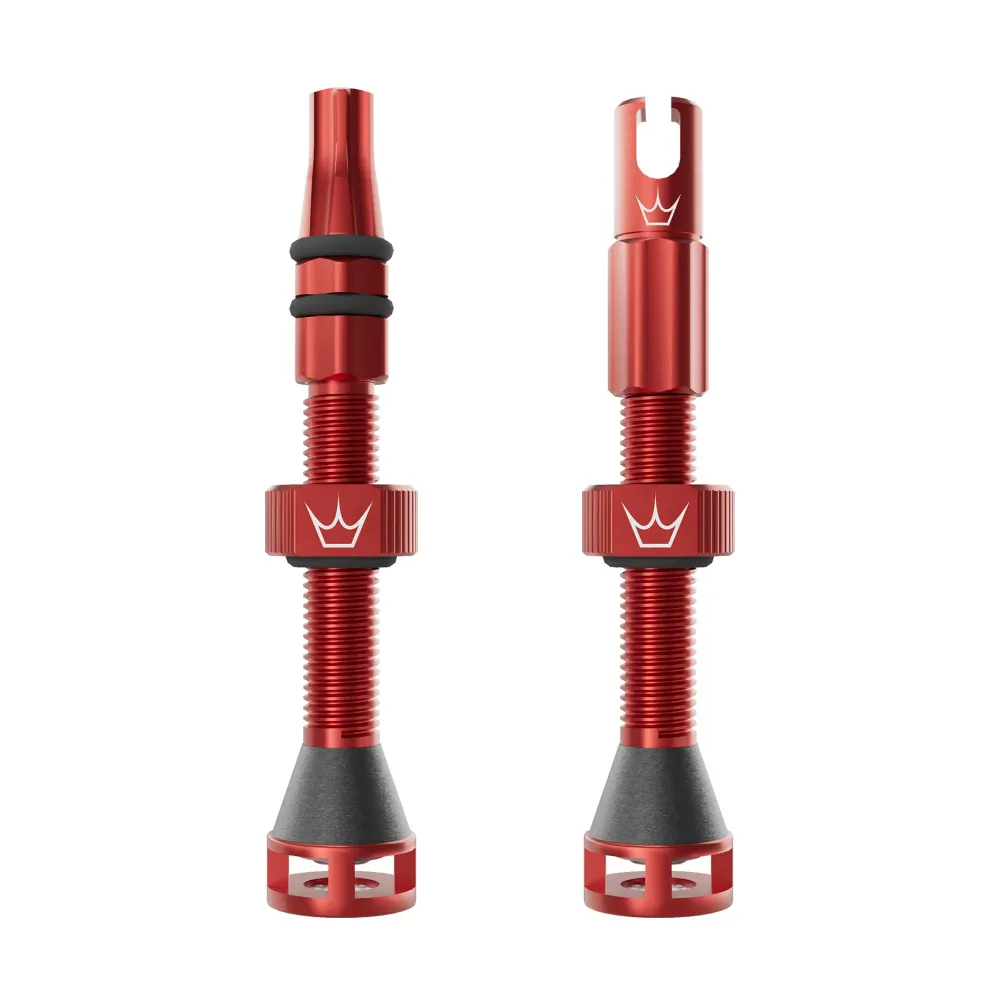 PEATY'S HOLESHOT FAST FLOW 42mm bezdušové ventilky (x2) Červená barva