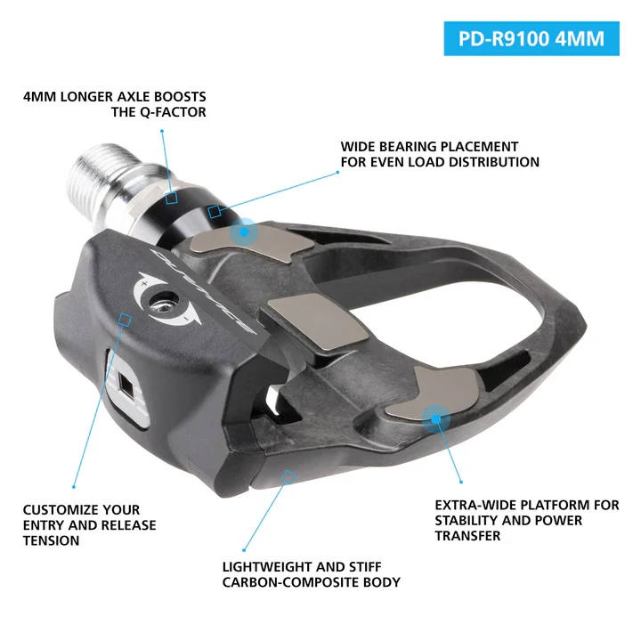 Pedály SHIMANO DURA ACE R9100 +4 mm