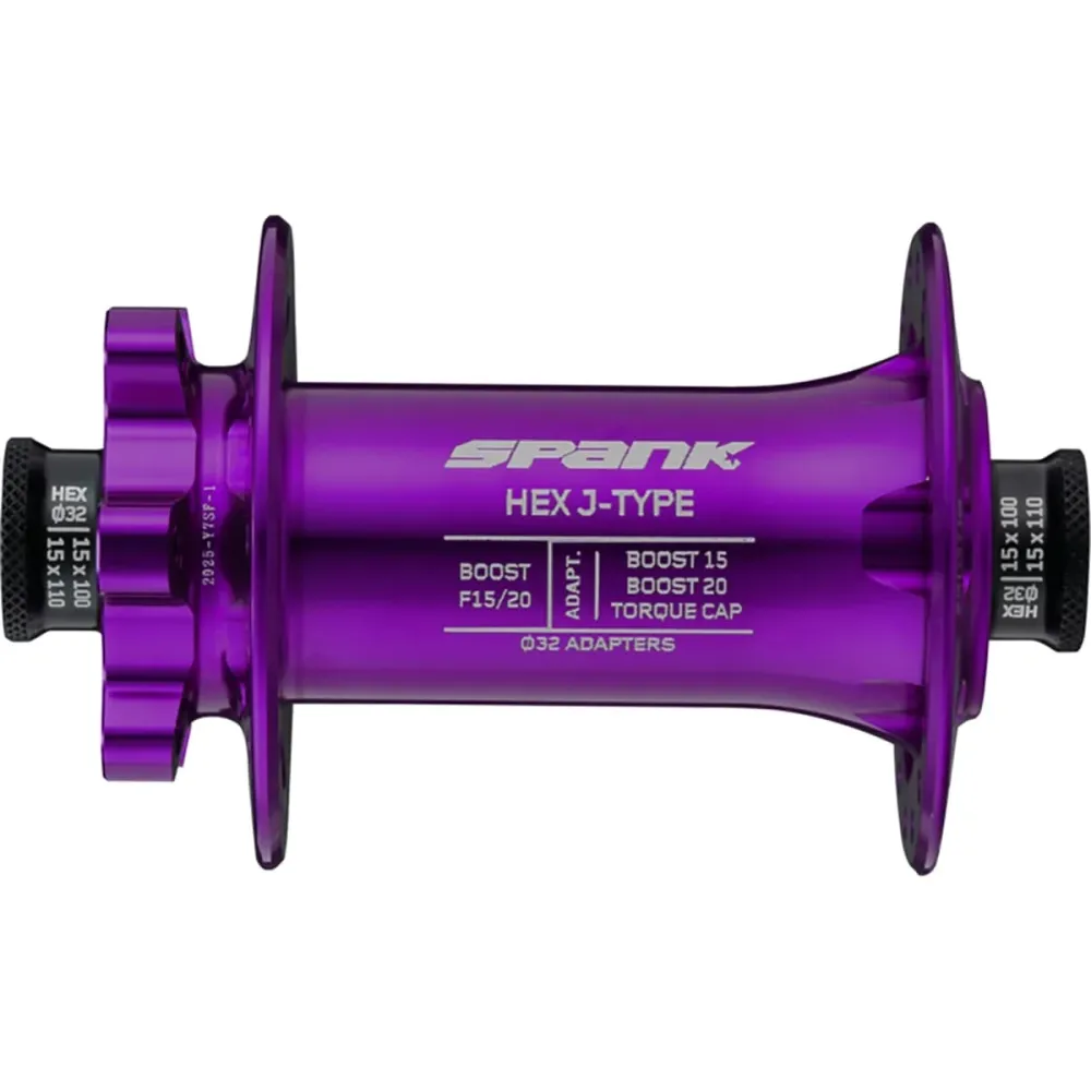 Přední náboj SPANK HEX 15/20 mm Boost s 32 otvory fialový