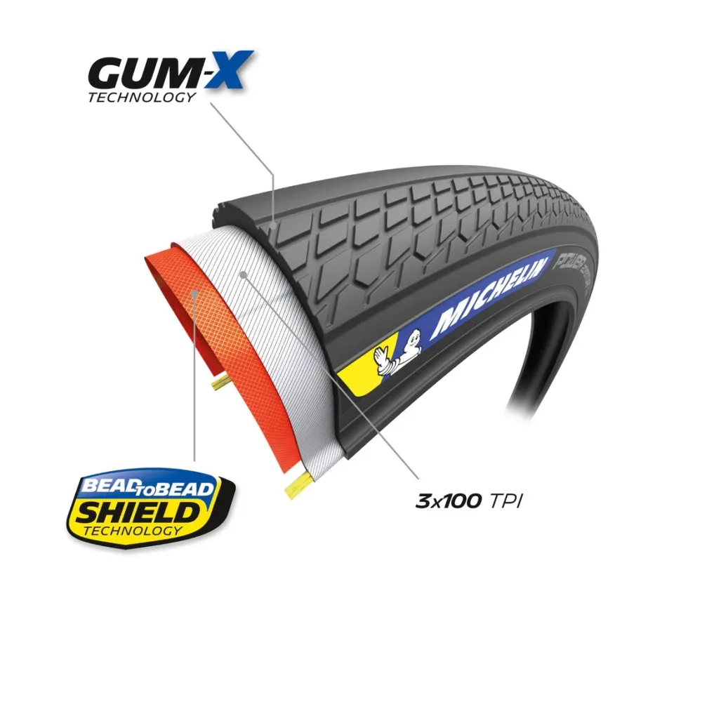 Pneumatika MICHELIN POWER ADVENTURE Competition Line 700x30c Tubeless Ready Brown