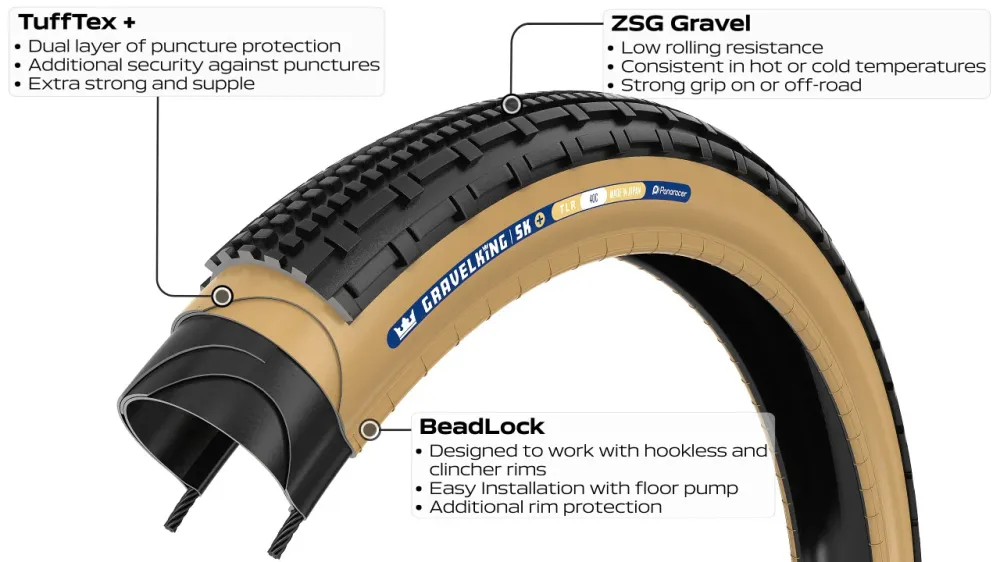 Pneumatika PANARACER GRAVELKING SK+ TLC 700x35c Tubeless Ready Black