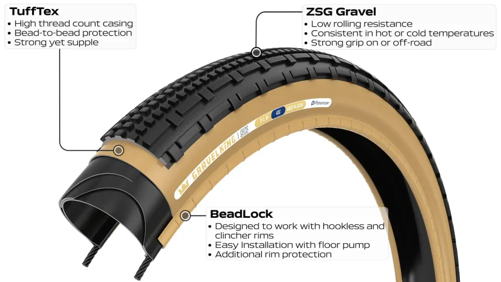 Pneumatika PANARACER GRAVELKING SK TLR 700x35c Tubeless Ready Black