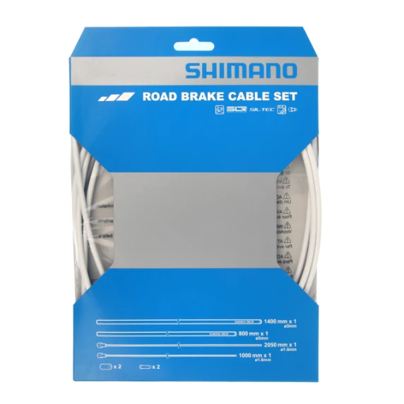 Sada brzdových kabelů hadic SHIMANO PTFE White
