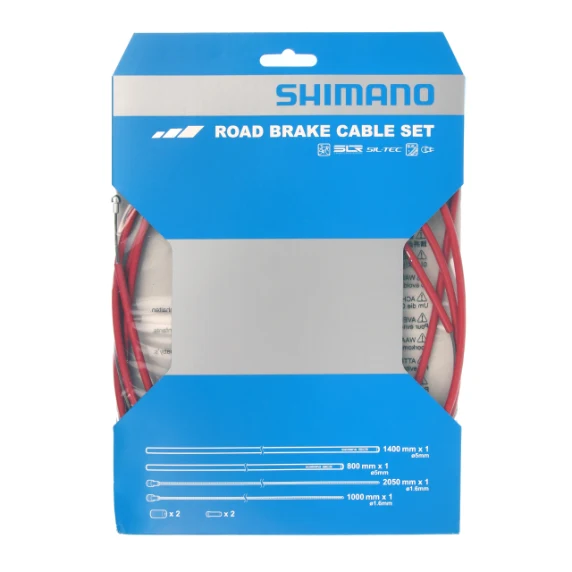Sada brzdového lanka hadice SHIMANO PTFE červená