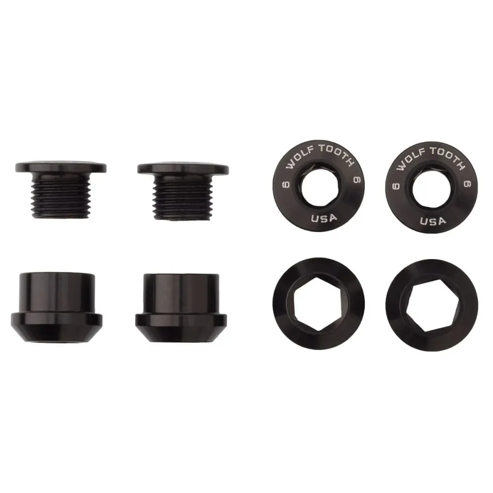 Sada 4 komínových šroubů matic M8x6 mm WOLF TOOTH Transmission 1X černá