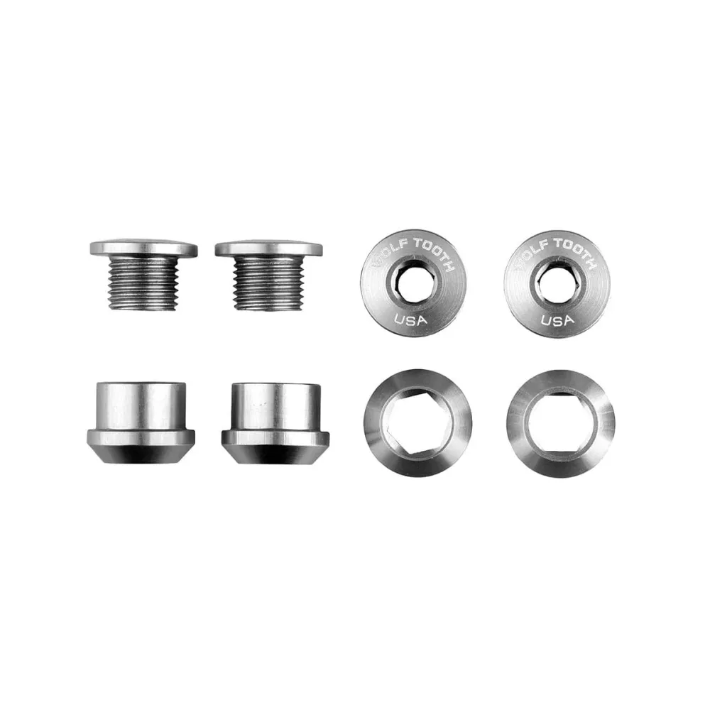 Sada 4 komínových šroubů matic M8x6 mm WOLF TOOTH Transmission 1X Silver