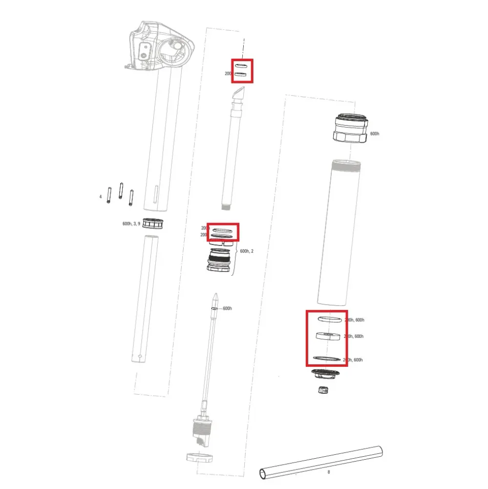 Sada pro údržbu ROCKSHOX REVERB AXS A1/A2 200 hod/rok