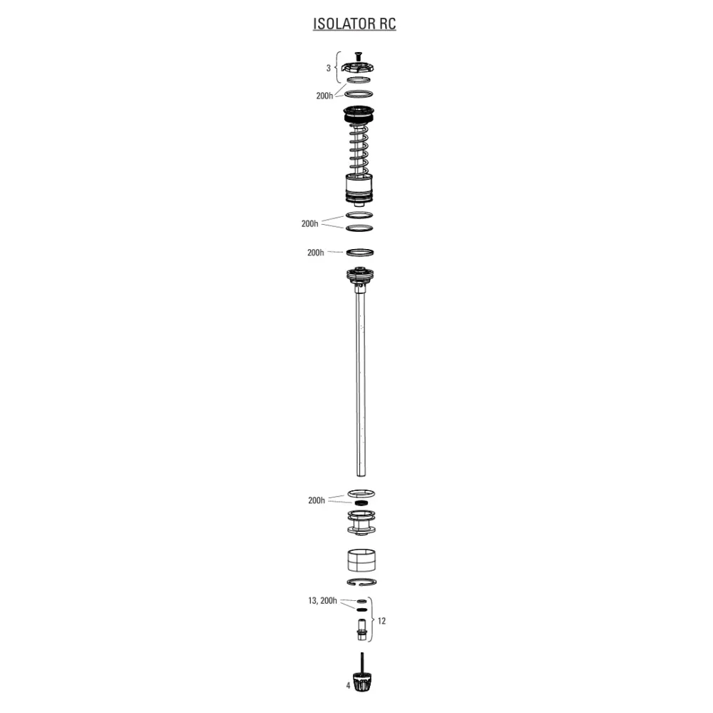 Sada pro vylepšení pístního izolátoru RC 3 pozice pro vidlici ROCKSHOX DOMAIN 38MM C1+ (2025+)