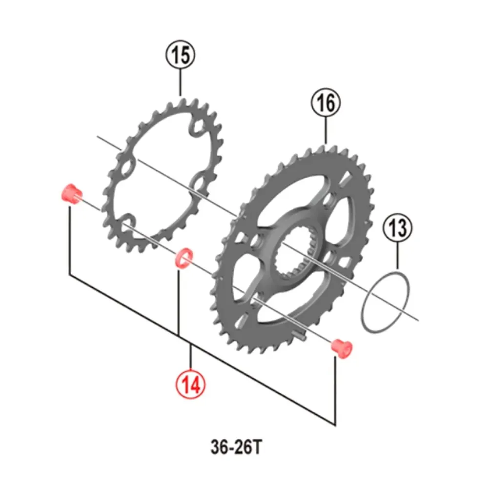Sada šroubů matic pro dvojitou klikovou sadu SHIMANO SLX FC-M7100-2 12V, černá (x4)