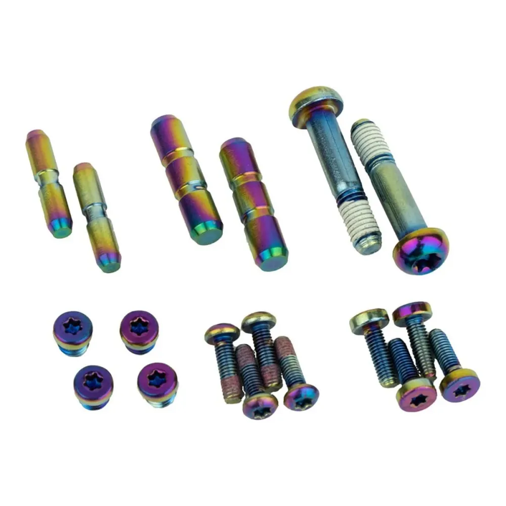 Sada šroubů pro brzdové páky SRAM G2 RSC/ULTIMATE Upgrade z nerezové oceli Rainbow
