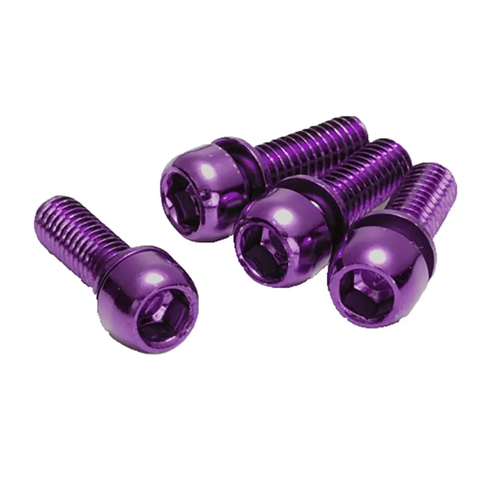 Sada 4 šroubů REVERSE COMPONENTS pro upevnění třmenů M6 x 18 mm fialová