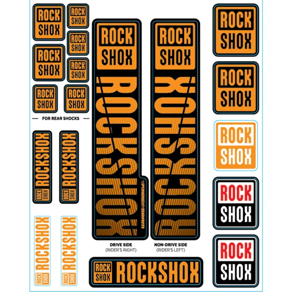 Sada samolepek pro ROCKSHOX Single Tee Forks 35 mm Divers (2018+) Orange