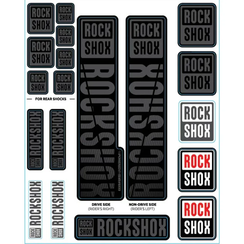 Sada samolepek pro ROCKSHOX Single Tee Forks 35 mm Divers (2018+) Stealth